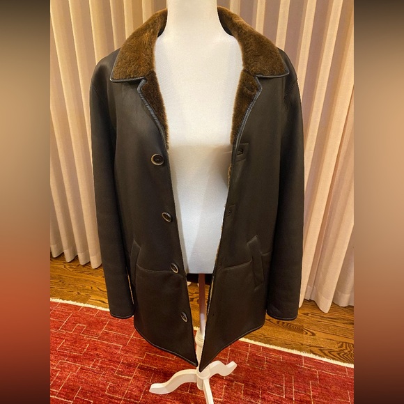 Robert Talbott Brown Shearling Coat - Picture 3 of 7